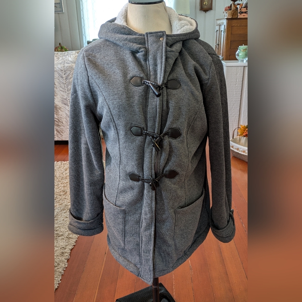 MISSLOOK Women's Gray Toggle Utility Jacket